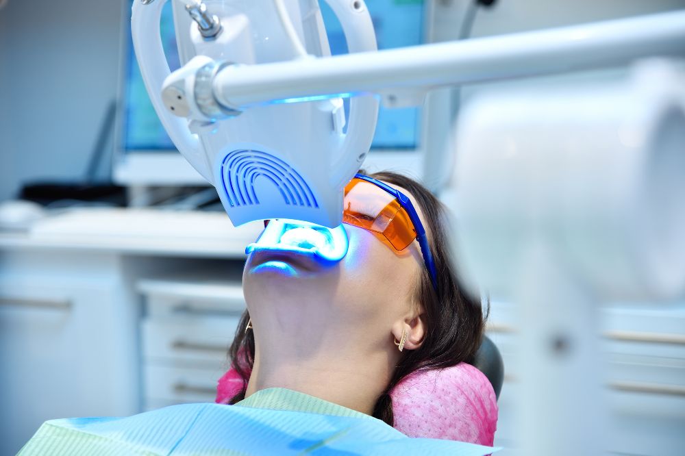 patient receiving professional teeth whitening